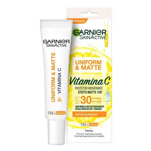 Hidratante Facial Garnier Uniform & Matte Vitamina C FPS30 15g