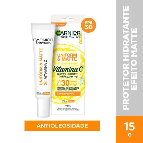 Hidratante Facial Garnier Uniform & Matte Vitamina C FPS30 15g