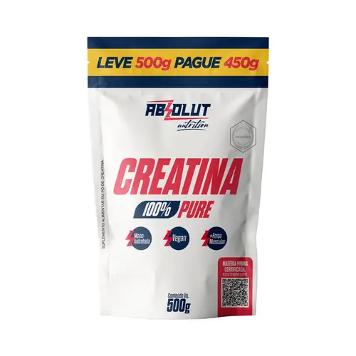 Creatina 100% Pure Pouch – Leve 500g pague 450g – Absolut Nutrition