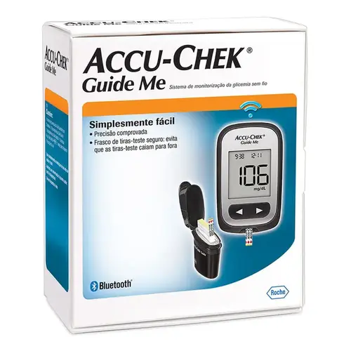 Kit Aparelho Medidor de Glicemia Accu-Chek Guide Me com 10 Tiras
