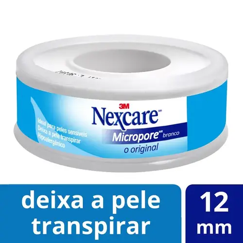 Fita Micropore Nexcare Original Branco 12mm x 4,5m - 1 Unidade