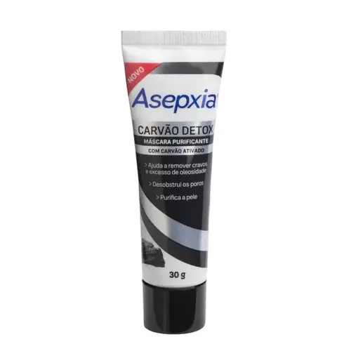 Máscara Facial Asepxia Carvão Detox 30g