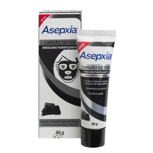 Máscara Facial Asepxia Carvão Detox 30g