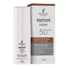 Protetor Solar Facial em Bastão Episol Color Stick FPS 50 Tom Médio Escuro 18g