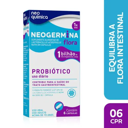 Probiótico Neogermina 1 Bilhão 6 Cápsulas