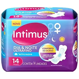 Absorvente Intimus Dia & Noite Ultrafino Suave com Abas 14 Unidades
