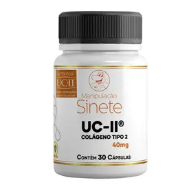 UC-II 40mg Colagénio Tipo II 30 Cápsulas com Selo de Autenticidade - Manipulação Sinete