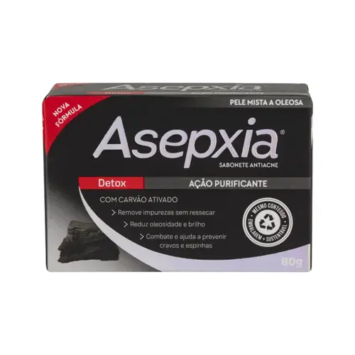 Sabonete em Barra Asepxia Antiacne Detox Ação Purificante 80g