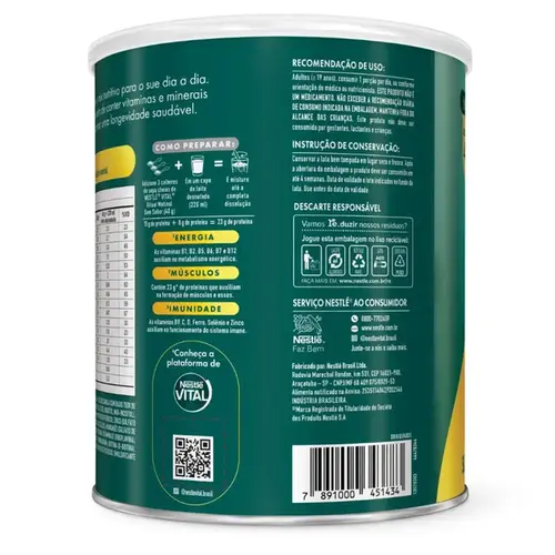 Suplemento Alimentar Vital Matinal Sem Sabor Nestlé 720g