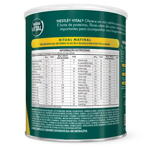 Suplemento Alimentar Vital Matinal Sem Sabor Nestlé 720g