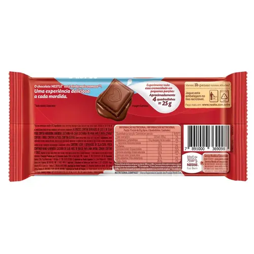 Chocolate Nestlé Classic Ao Leite 80g