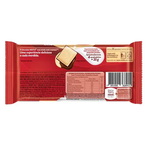 Chocolate Nestlé Classic Duo Ao Leite e Branco 80g