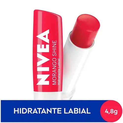 Hidratante Labial Nivea Shine - Morango - 4,8g