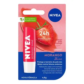 Hidratante Labial Nivea Shine - Morango - 4,8g