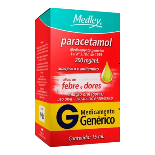 Paracetamol 220mg/ml Genérico Medley Gotas 15ml