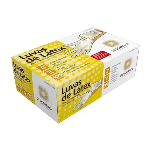 Luva de Latex Descarpack Latex G com Pó 100