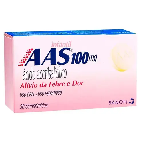 AAS Infantil - Ácido Acetilsalicílico 100mg 30 Comprimidos