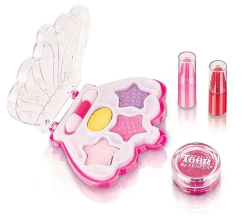 Kit Maquiagem Fenzza Paleta De Sombras E Batom Teen Dis012