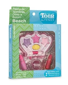 Kit Maquiagem Fenzza Paleta De Sombras E Batom Teen Dis012