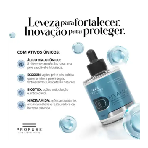 Sérum Facial Anti-idade Profuse 8D Hyalu+ 30ml