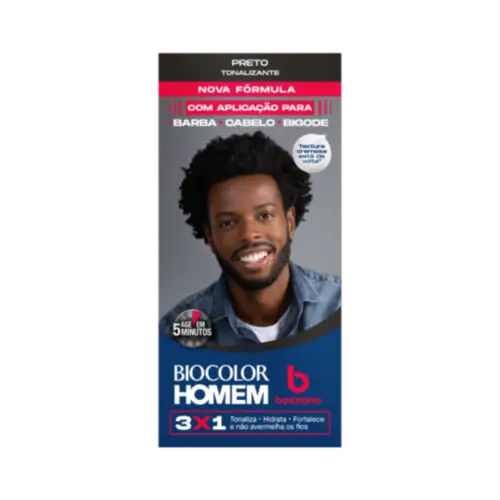 Tonalizante de Cabelo Masculino Biocolor Homem Bozzano Preto