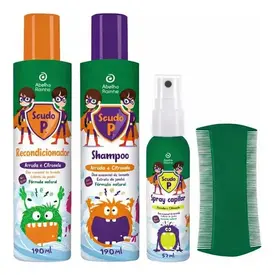 Kit Piolho Abelha Rainha (Shampoo/Cond./Spray/Pente Fino)