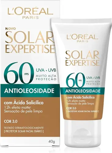 Protetor Solar Facial L'Oréal Paris Expertise Antioleosidade Cor 3.0 FPS60 40g