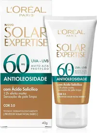 Protetor Solar Facial L'Oréal Paris Expertise Antioleosidade Cor 3.0 FPS60 40g