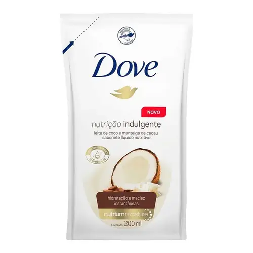 Sabonete Líquido Dove Coco e Manteiga de Cacau Nutrição Indulgente 250ml