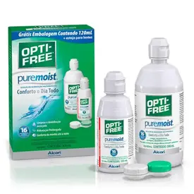 Solução para Limpeza de Lentes - Opti-Free Puremoist 420ml + 1 Estojo para Lentes Grátis