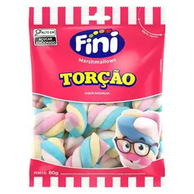 Bala Fini Marshmallows Torção Sabor Baunilha 80g