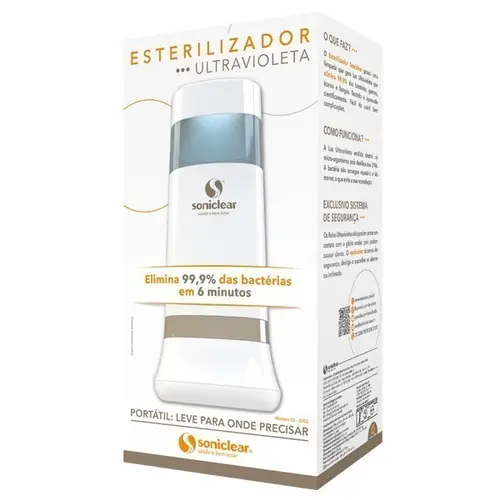 Esterilizador Portátil Ultravioleta Soniclear SS-2002 Branco e Dourado