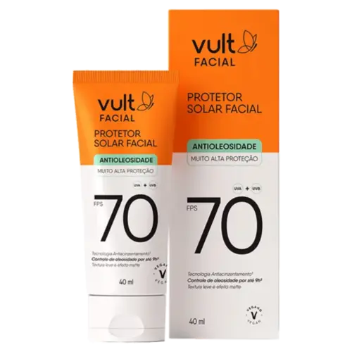 Protetor Solar Facial Vult Facial FPS70 Antioleosidade 40ml
