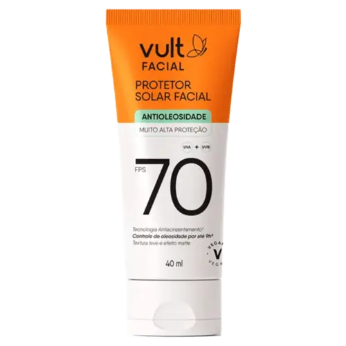 Protetor Solar Facial Vult Facial FPS70 Antioleosidade 40ml