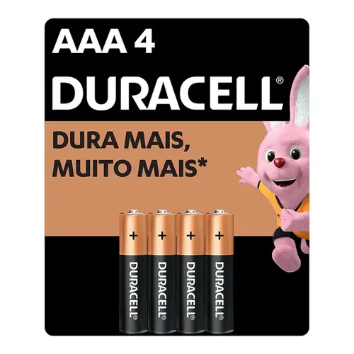 Pilha Alcalina Palito Duracell AAA 4 Unidades