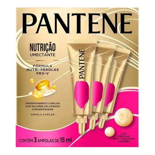 Kit Ampola Capilar Pantene Pro-V Nutrição Umectante Tratamento Hidratante 3 Unidades 15ml Cada