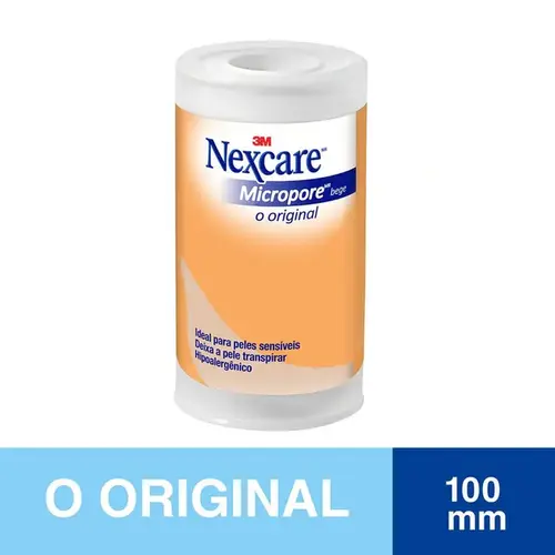 Fita Micropore Nexcare Original Bege 100mm x 4,5m - 1 Unidade