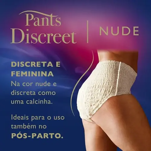 Roupa Íntima Descartável Tena Pants Discreet Nude para M 16 Unidades