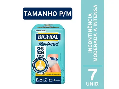 Roupa Íntima Descartável Bigfral Moviment para M Unissex 7 Unidades