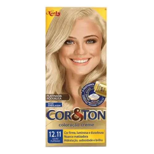 Tintura de Cabelo Cor&Ton Mega Colors 12.111 Louro Super Platinado 1 Unidade