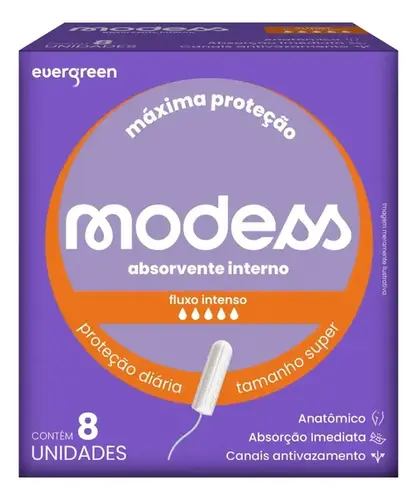 Absorvente Modess Interno Super 8 Unidades