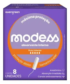 Absorvente Modess Interno Super 8 Unidades