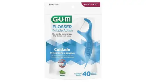 Fio Dental Cabo Gum Flosser Multiple Action Menta 40 Unidades
