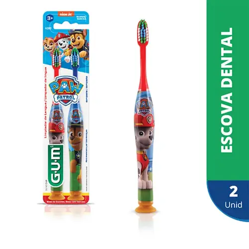 Escova de Dente Infantil Gum Patrulha Canina 2 Unidade