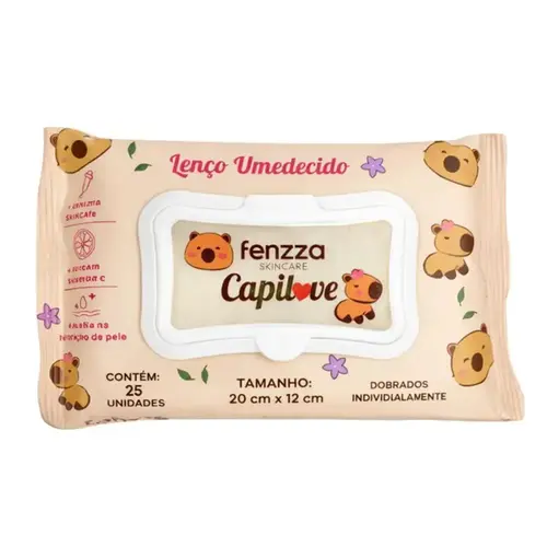 Lenço Umedecido Demaquilante Fenzza Skincare Capilove 25 Unidades