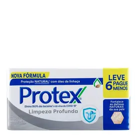Kit Sabonete em Barra Protex Limpeza Profunda 6 Unidades 85g Cada
