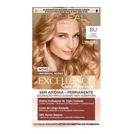 Tintura de Cabelo Imédia Excellence Sem Amônia 8U Louro Claro Universavel L'Oréal Paris 1 Unidade