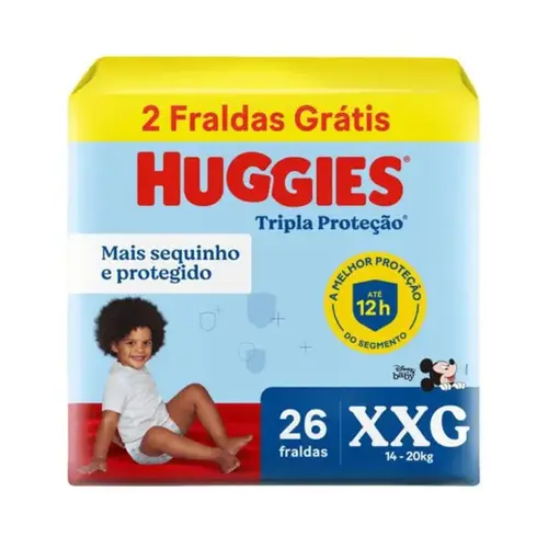 Fralda Huggies Tripla Proteção Meguinha XXG 26 Unidades