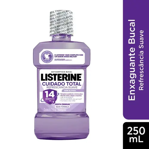 Enxaguante Bucal Listerine Cuidado Total 14 Benefícios em 1 Sem Álcool 250ml