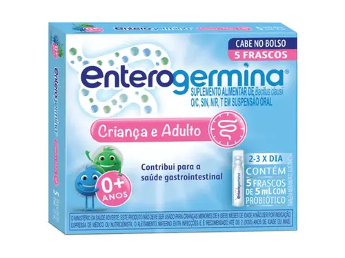 Probiótico Enterogermina Criança e Adulto 5 Frascos 5ml Cada